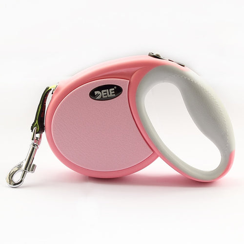Retractable Automatic Dog Leashes (Pink-White)