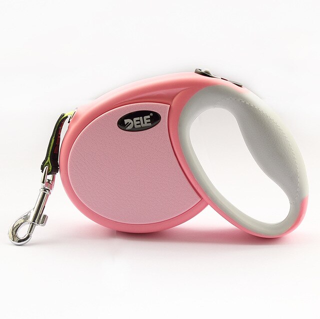 Retractable Automatic Dog Leashes (Pink-White)