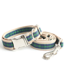 Load image into Gallery viewer, Handmade High Quality Dog Collar &quot;Green Lattice&quot;